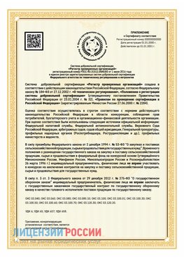 Приложение к сертификату для ИП Вязьма Сертификат СТО 03.080.02033720.1-2020